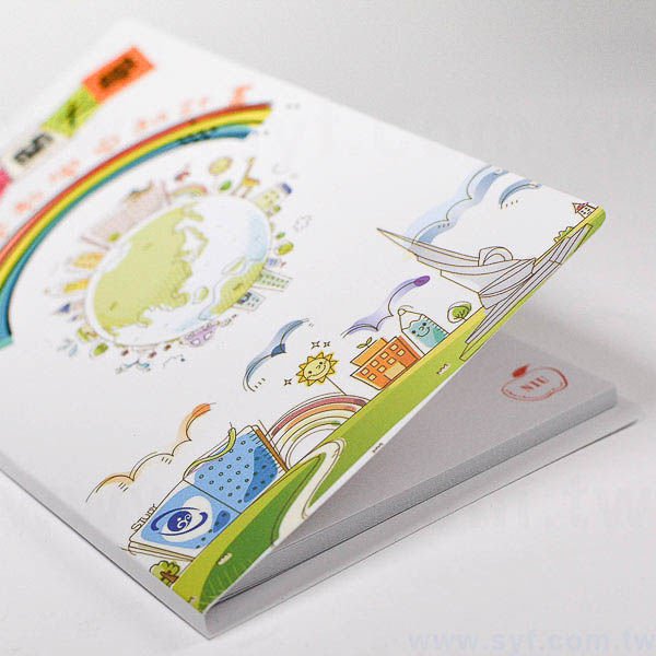 直式封卡便利貼-二合一N次貼可印刷-封面雙面彩色單面上霧膜加局部光-導圓角